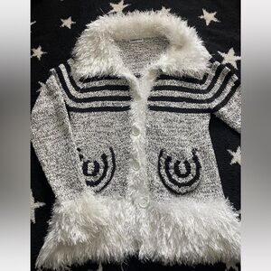 Grey & White Faux Fur cardigan